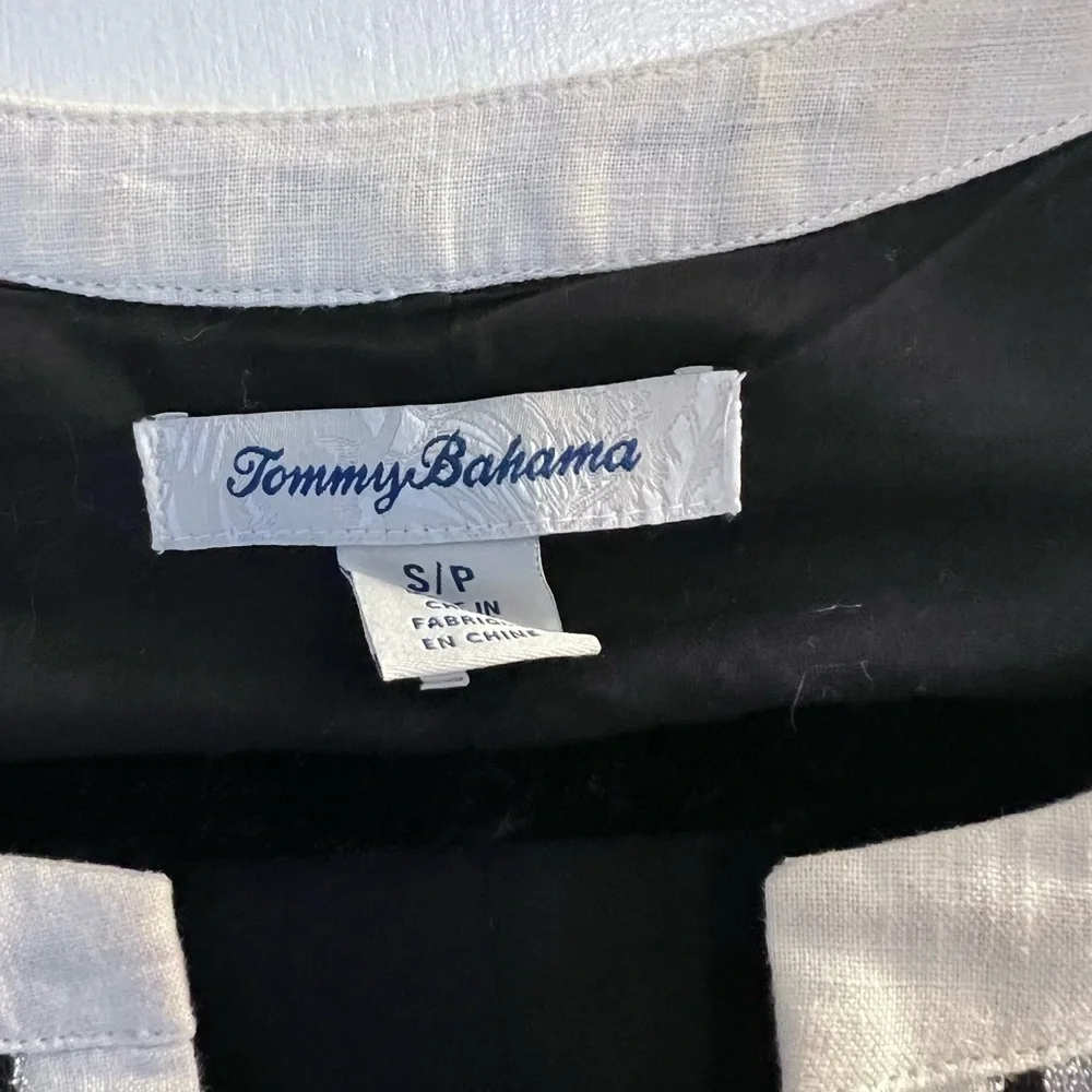 Tommy Bahama Two Palms Linen black and white dress